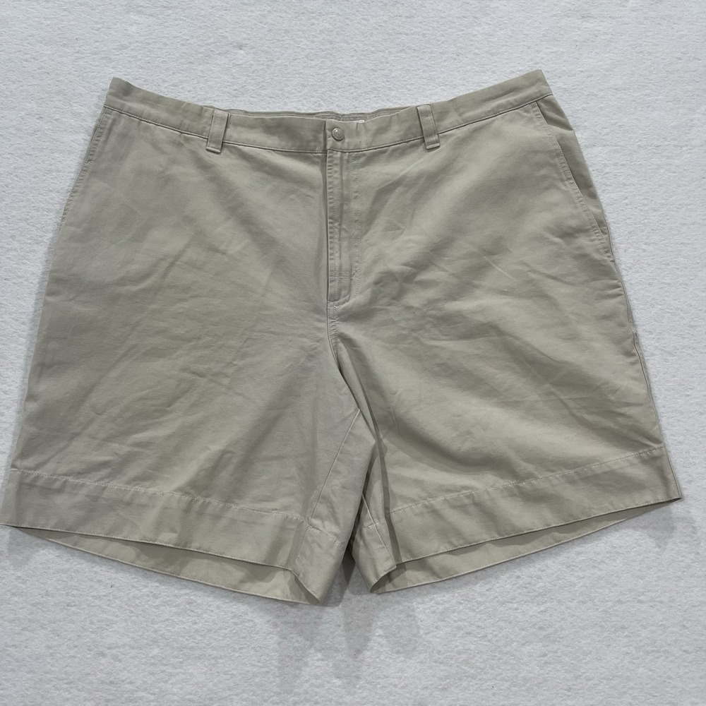 Men's Columbia 100% Cotton Canvas Light Tan Shorts 42 W, 8" Inseam NWT